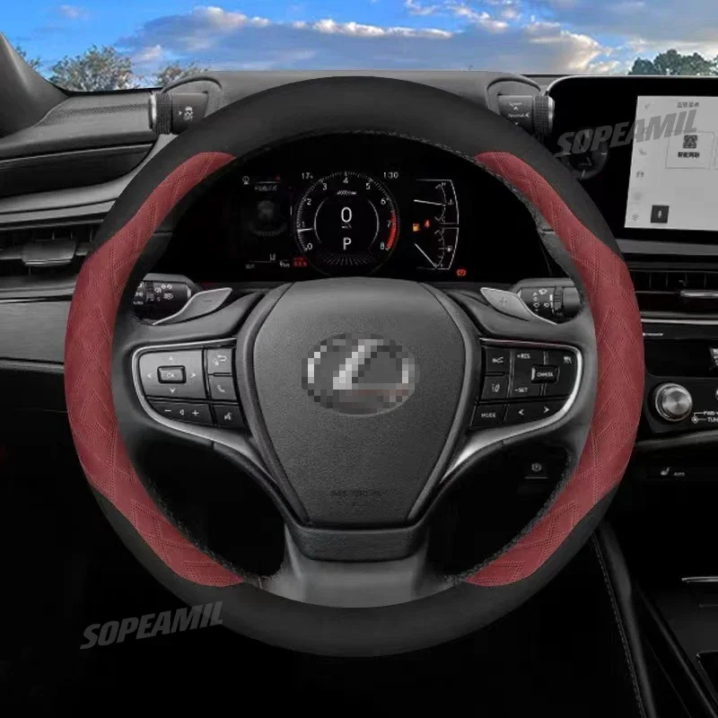 Anti-slip Microfiber leather car suede steering wheel cover for Lexus F Sport RX300 ES300 LX570 ls500 NX300 CT200h GS300 IS300