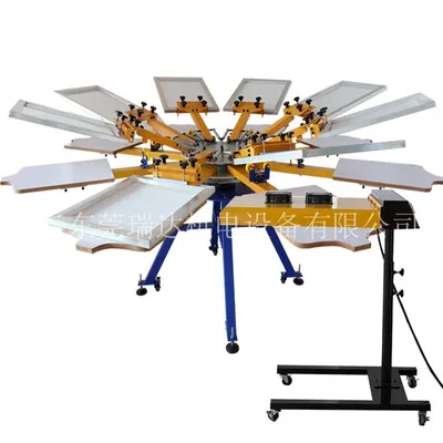 Máquina de serigrafía para camisetas, impresora de camisetas, 8 colores, 8 estaciones/4 colores, 4 estaciones