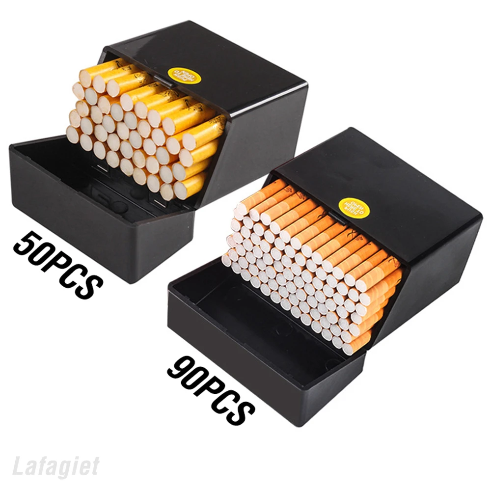 Holds 50pcs Large Capacity Cigarette Case Automatic Cigarette Maker Cigarette Tobacco Storage Box Plastic Smoking Case Mens Gift