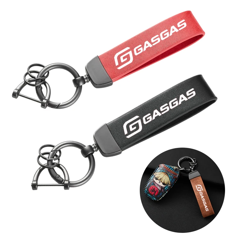 Motorcycle Color Changing Leather Trendy Brand Keychain For GASGAS MC450F EC300 GP SM 700 900 EC Accessories