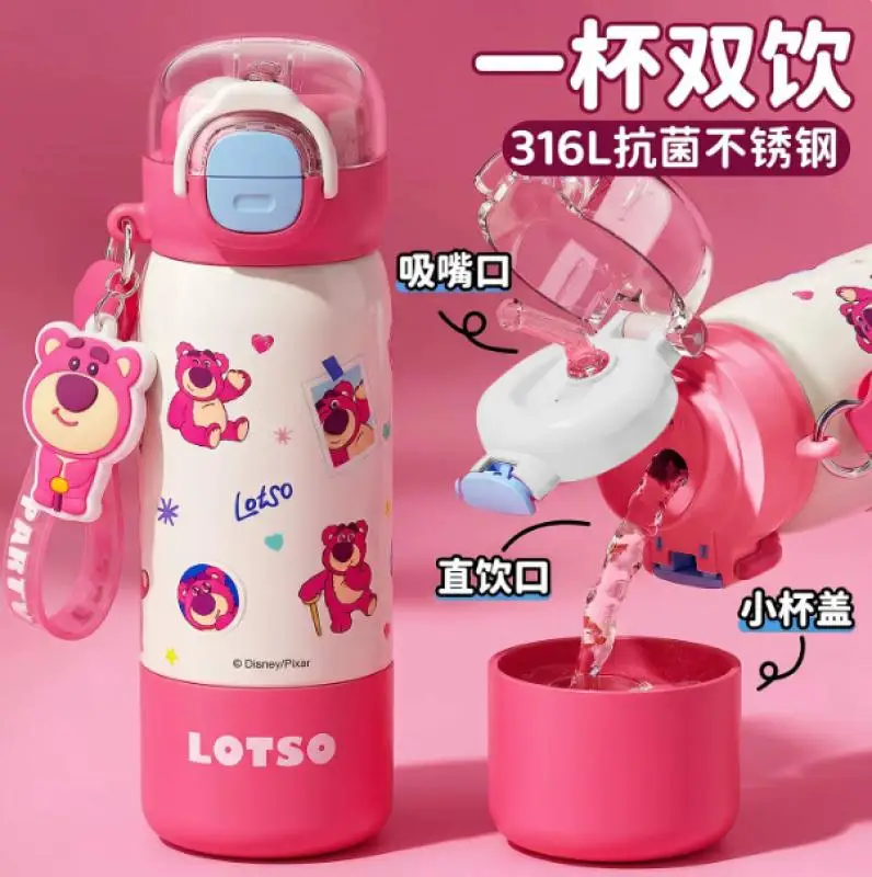 380Ml Buzz Lightyear 316 Insulated Cup Anime Lotso Portable Kids Student straw Thermos Cup Cartoon Large Capacity Cup Gift