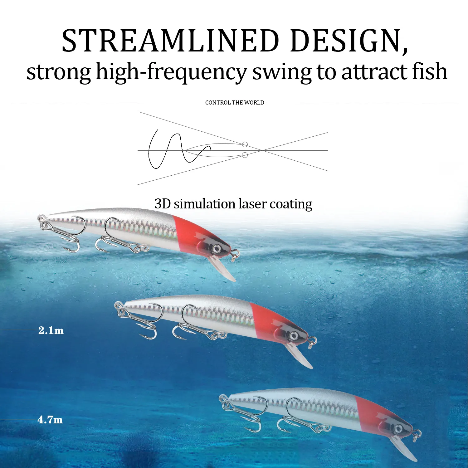 1Pcs Sinking Minnow Fishing Lure 12cm 39g Artificial Hard Bait Trolling Crankbait Bass Wobbler Pike Carp Fishing Tackle Pesca image 5