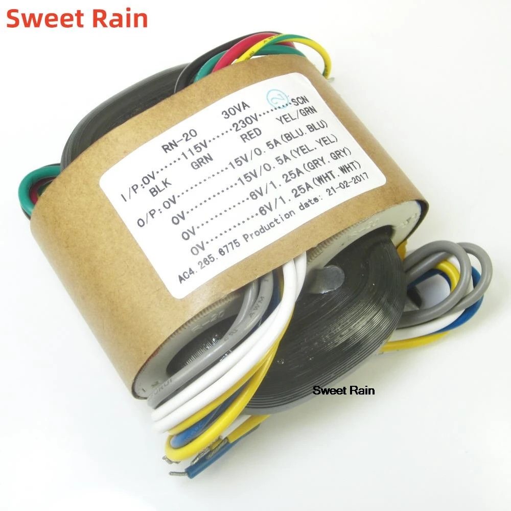 1PC 30VA 30W 15V *2 + 6V *2 R-Core Transformer for preamp DAC amp diy new