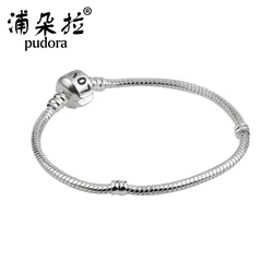 pudora Silver Plated bracelet Charm bracelet Snake Chain Basic bracelet Ms Pan DIY jewelry beaded bracelet