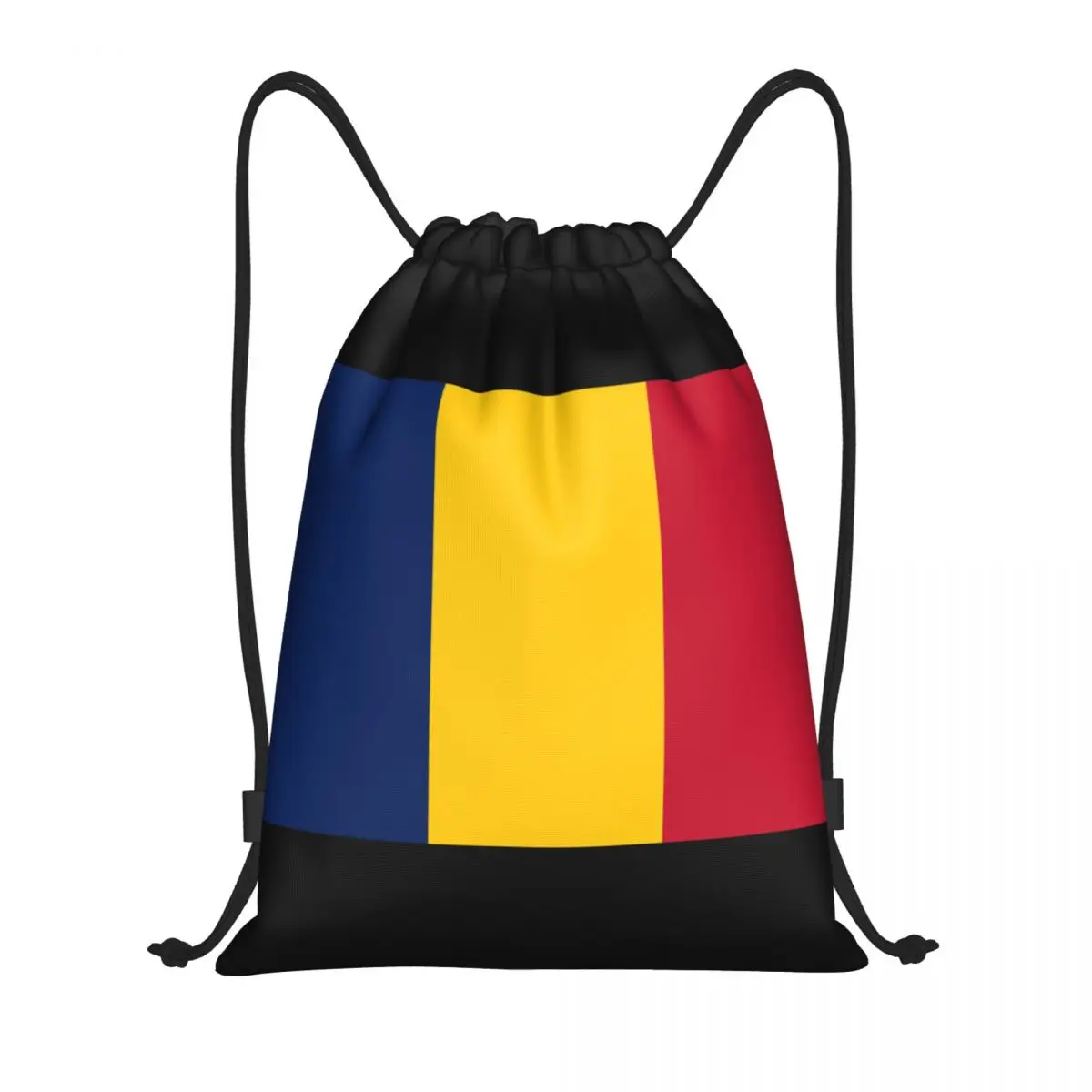 Sacos de cordão portáteis para viajar, Bandeira da Romênia, Bolsa de esportes multifunções, Bolsa de livros