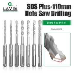 LAVIE-martillo eléctrico SDS Plus, juego de brocas de 110mm, 4mm, 5mm, 6mm, bloque de ladrillo para pared de hormigón, sierra perforadora de albañilería, 016, 5 unidades
