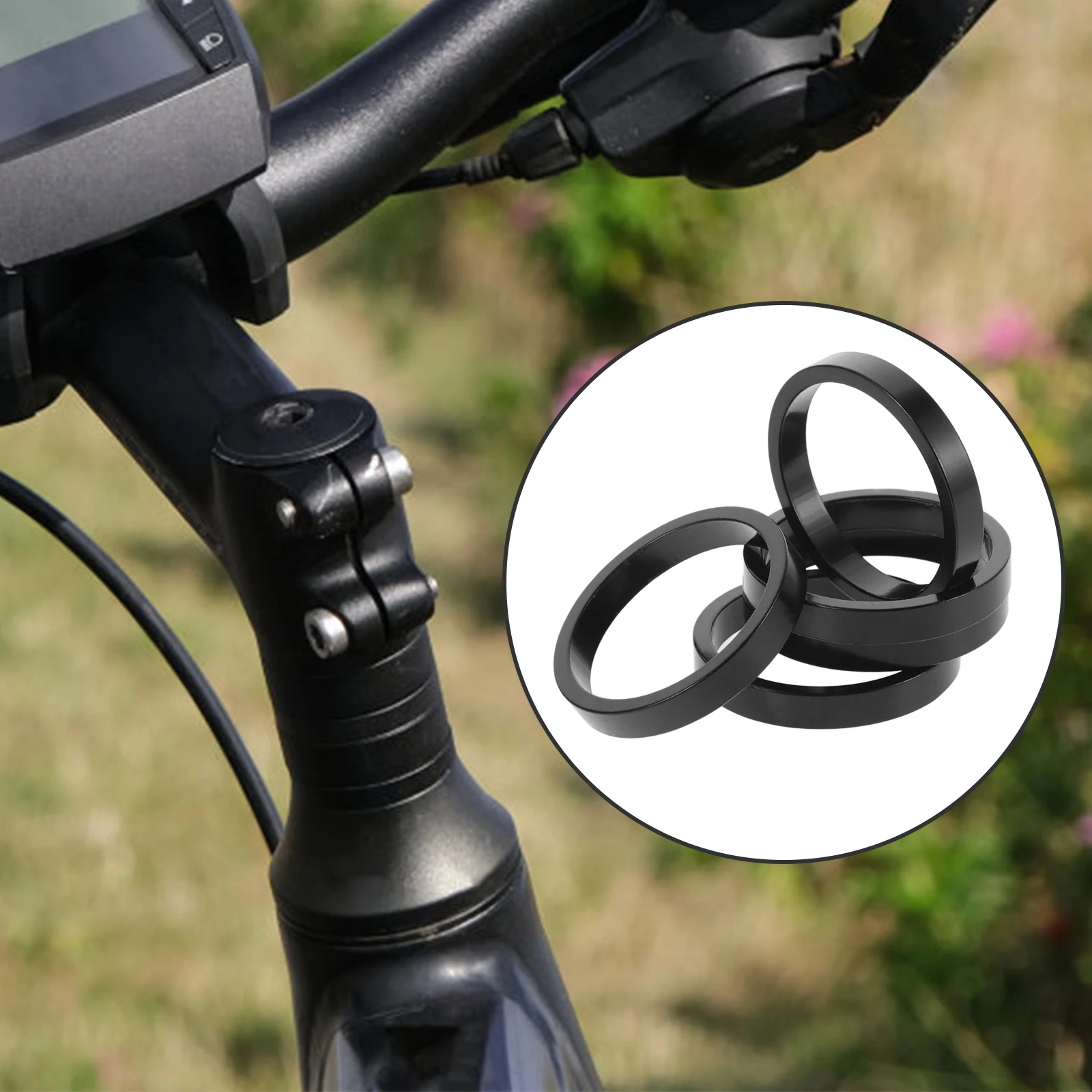 

5pcs Aluminum Alloy Bike Headset Spacers Lightweight 5Mm Thick Threadless Stem Spacer For Mountain Bikes Compatible With Most