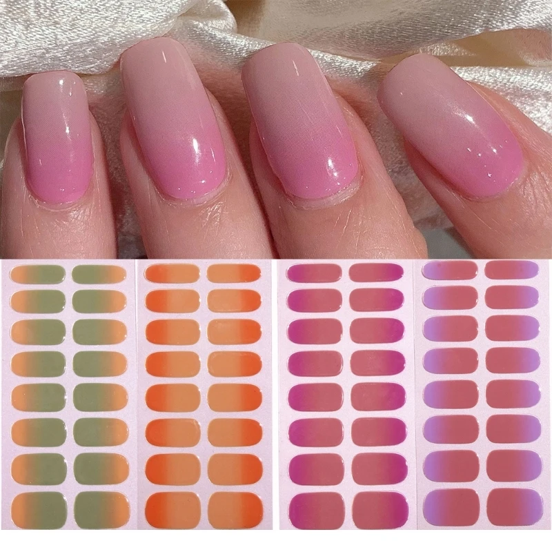 4 Sheets Nails Sticker Gels Strips Nails Polish Sticker Decal Dropship