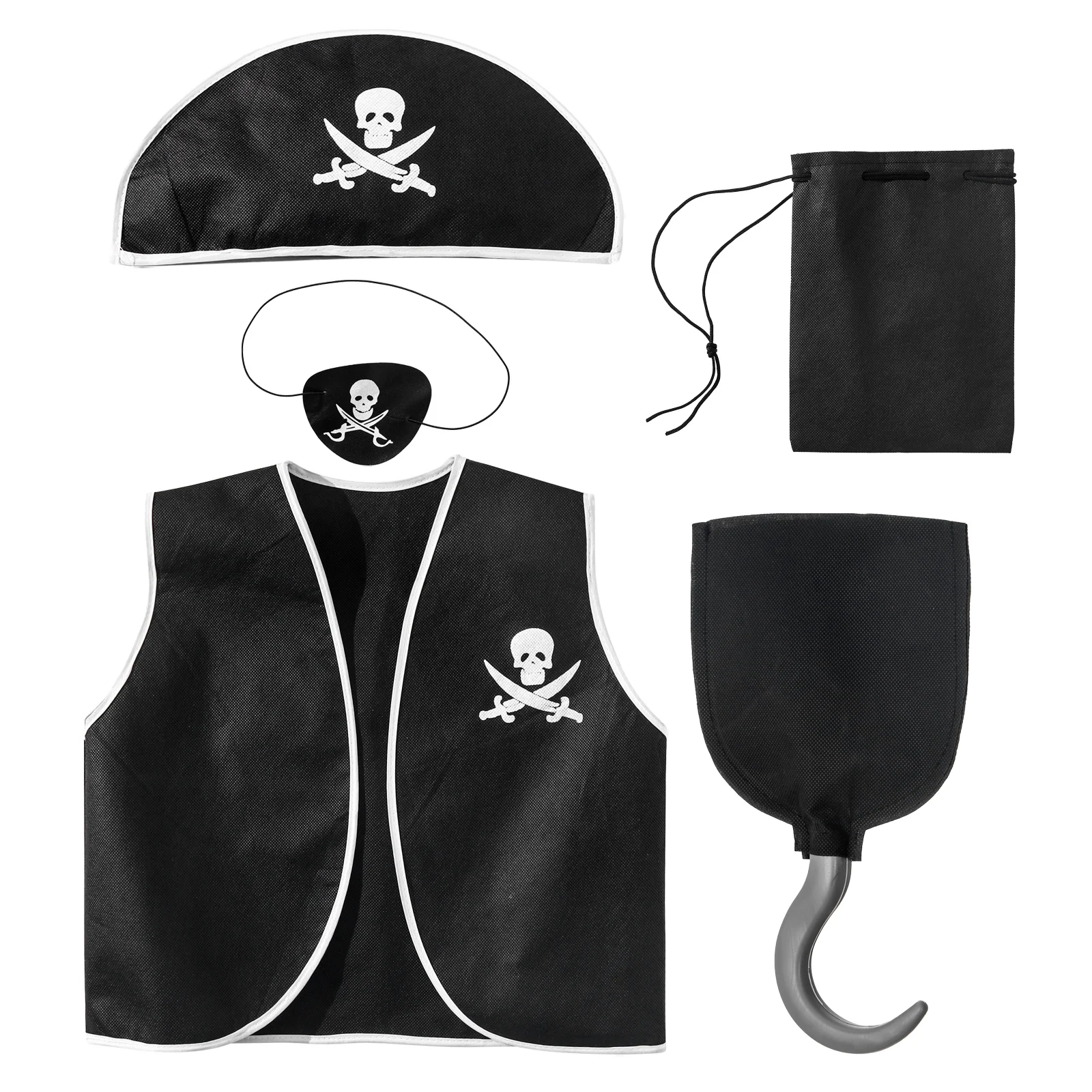 5Pcs Kids Jongens Meisjes Halloween Kostuum Kolonie Piraat Cosplay Set Clubwear Gothic Pirate Dress Up Outfit Exotische Rollenspel kleding