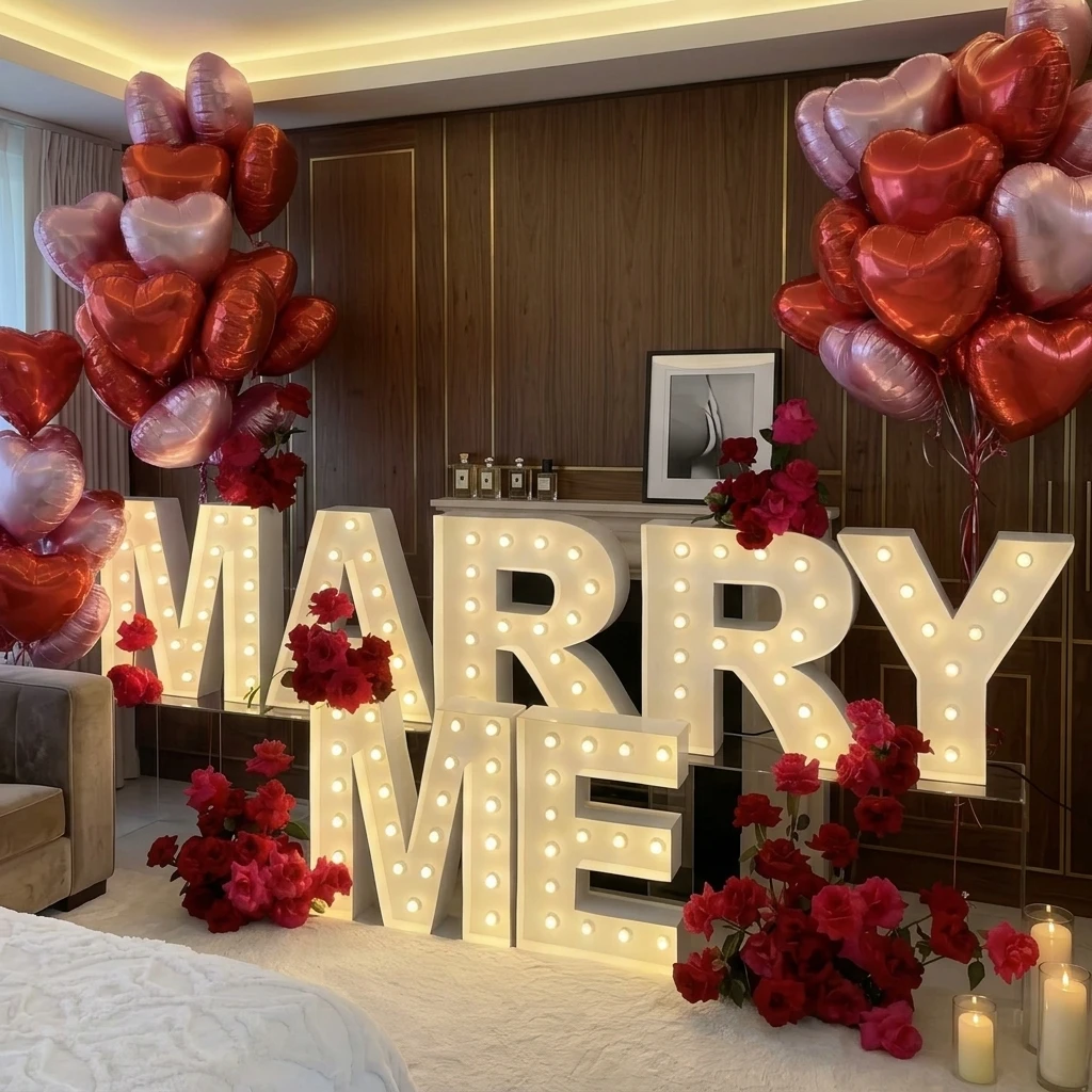Fast Delivery Metal Waterproof RGB Marry Me Sign Custom 3ft 4ft 5ft LED Marquee Letters For Wedding Bar Hotel Party Supplies