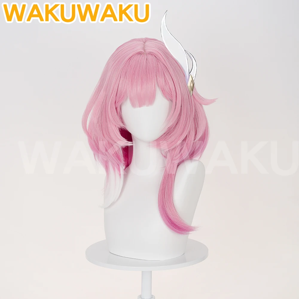 Peluca de Cyrene juego Honkai: peluca de Cosplay de Star Rail WakuWaku HSR mujeres 40cm pelo rosa Cyrene Amphoreus Cosplay gorro de peluca gratis