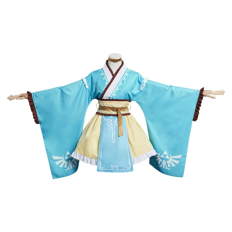 فستان لوليتا براس من الخيال البري للنساء ، زي تنكري لينك ، ملابس كيمونو يابانية ، بدلة كرنفال للهالوين للفتيات