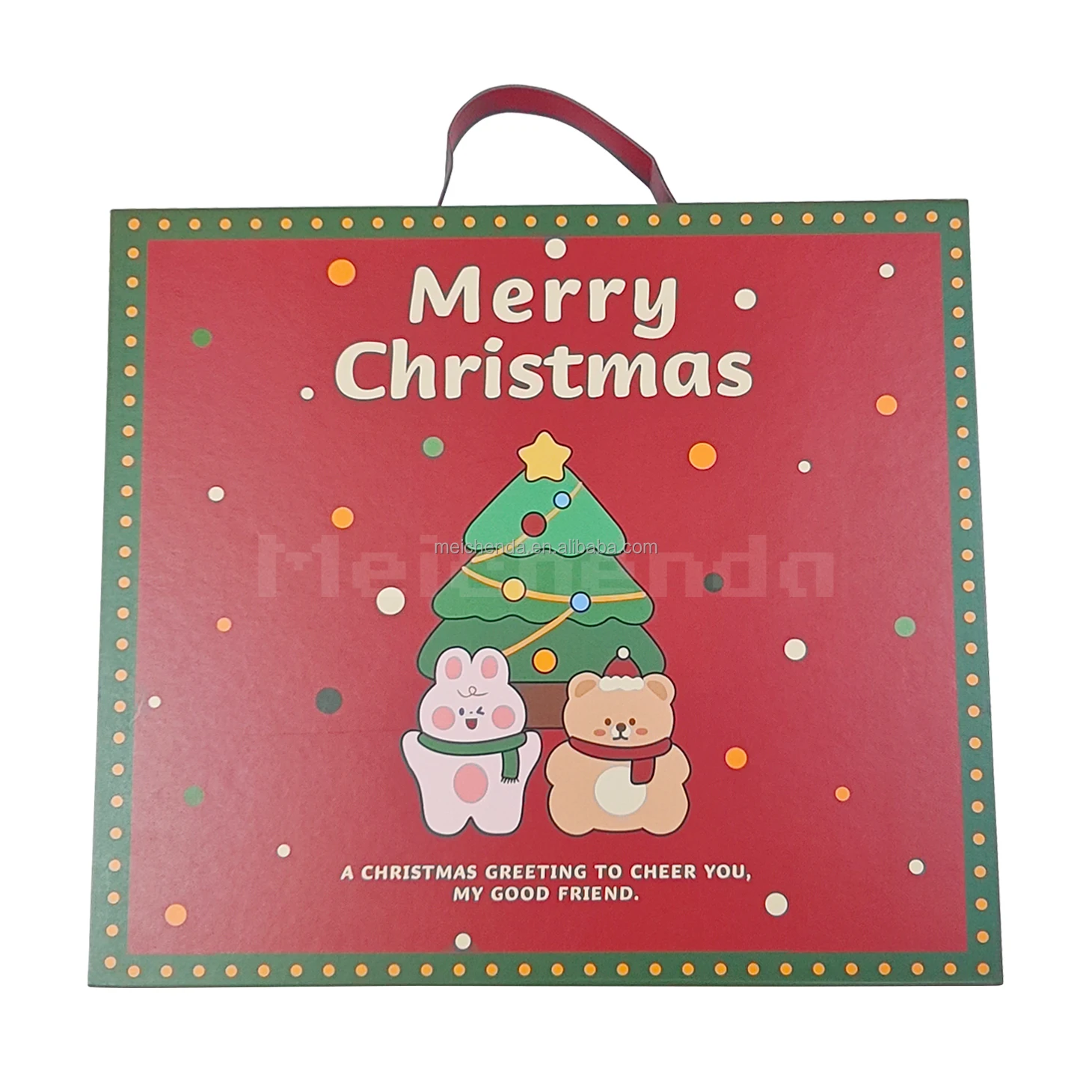 Customized queryHigh-End Portable Cosmetics Snacks Jewelry Candle Perfume Packaging Box Red Christmas Advent Calendar Box Whosal