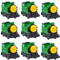 DlY Green Train Big Size Large Particles Car City Track Straight Curved Parts Railway Switch Building Block Accessories Kid Toys