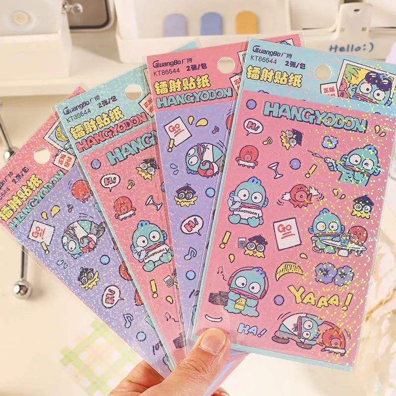 

Sanrio‌‌ Hangyodon Cartoon Cute Laser Sticker Water Cup Notebook Computer Stationery Decorative Gifts for Children and Girls.