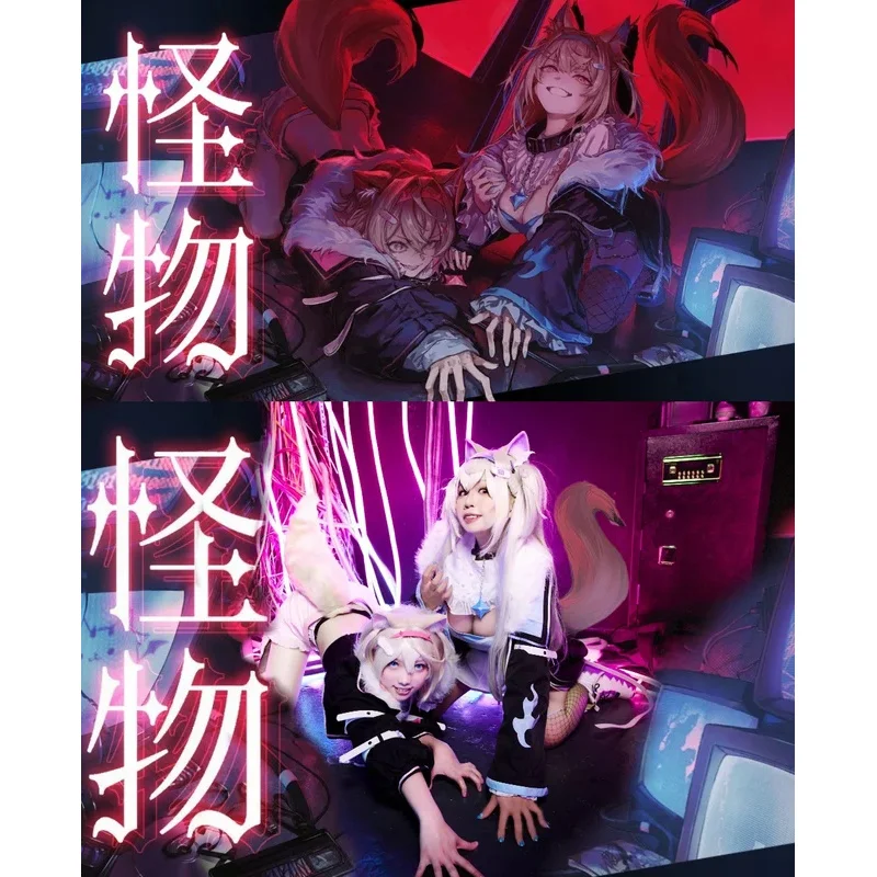 ZA01 【Wetrose】 Disponibile Fuwawa Mococo Abyssgard Costume Cosplay fwmc Hololive EN Avvento 3a Generazione Fuwa Moco Holo Girl SeZa0@