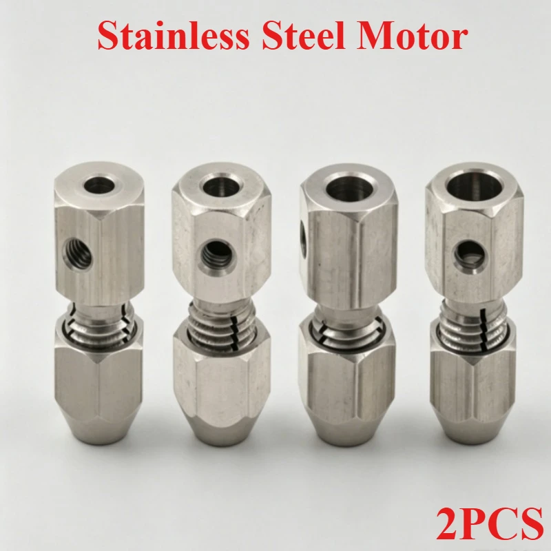 2PCS CNC Stainless Steel RC Boat Collet Coupler 3.17/4/5/6mm to 4mm Flexible Shaft Coupling Motor Connector for Marine Upgrades