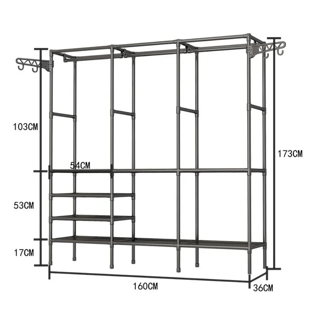 Appendiabiti a doppia fila semplice montaggio scaffale appendiabiti appendiabiti di grande capacità appendiabiti camera da letto appendiabiti in