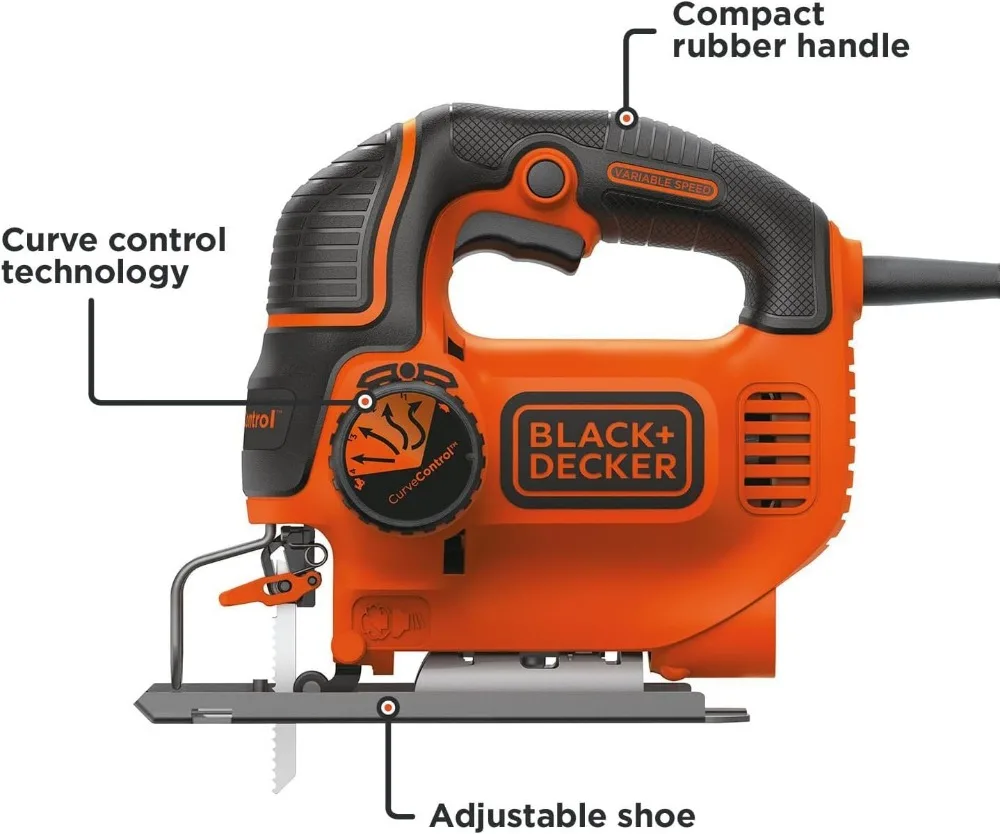 منشار تهزهز سلكي 5 أمبير، سرعة شفرة 3000 SPM، 45 °   قطع مشطوفة، 4 إعدادات منحنية لأعمال النجارة الدقيقة