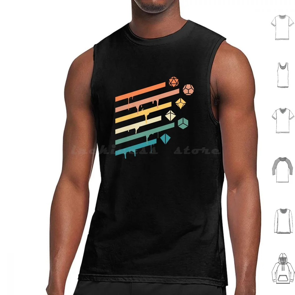 Juego de dados poliédricos retro Ray Tabletop Rpg Addict, camisetas sin mangas con estampado de algodón y Dnd D D D Pathfinder Vox Master