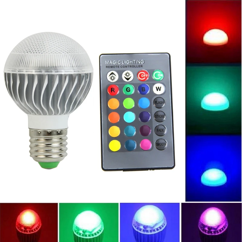

E27 LED RGB Lamp Spotlight Bulb 220V Bombillas LED 15W Remote Control Led Bulb 85-265V Dimmable Light Bulb