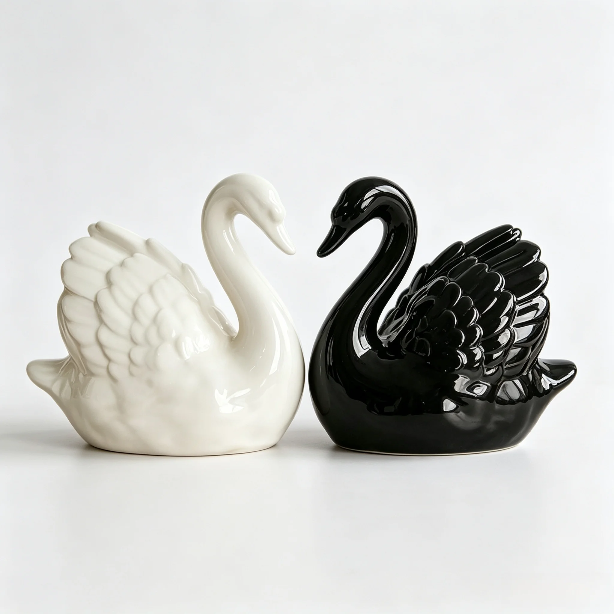 Ceramic Swan Figurine Home Decor DIY snow globe Inside figurine accessories wedding Lover