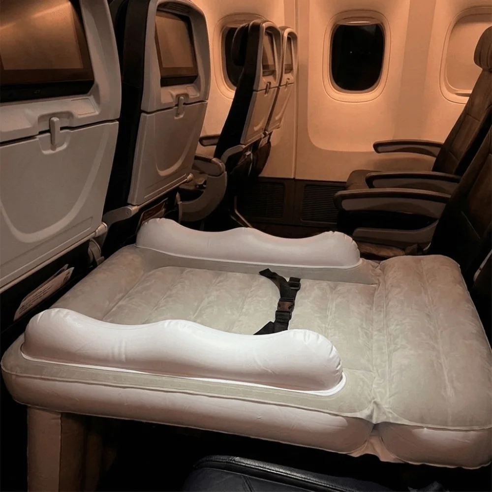 PVC Material Airplane Bed Inflatable Sleeping Cushion Kids Travel Bed Hold Up To 88LBS Heavy Duty Air Bed Seat Extender view 3