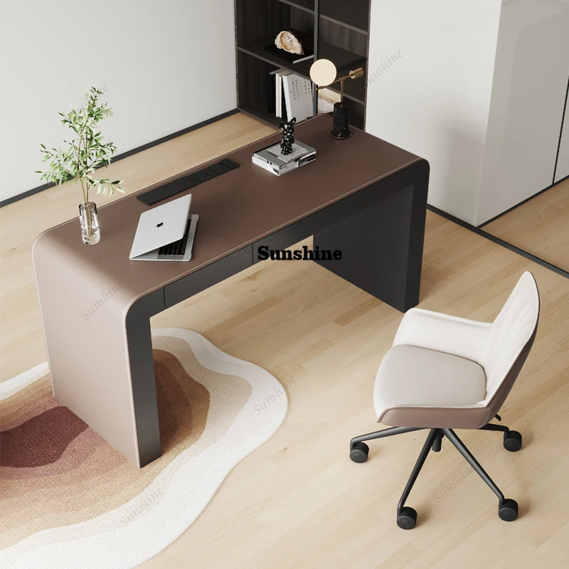 

Work Organizer Office Desk Decoration Aesthetic Study Standing Computer Desk Drawers Modern Mesa Escrivaninha Furniture Home