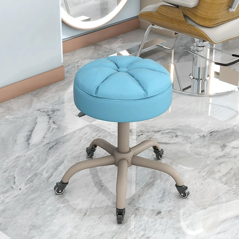 Salon Furniture Lifting Barber Stool Makeup Chair Nail Round Bench Beauty Stools Multifunctional Pulley Stool Backrest Chair