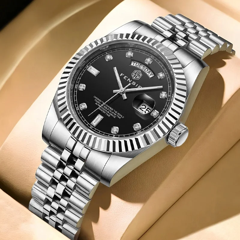 High-end business men's quartz watch, classic punk style, versatile and unique men's watch, waterproof with calendar, steel strap, fashionable and casual for students and young men, suitable for various occasions