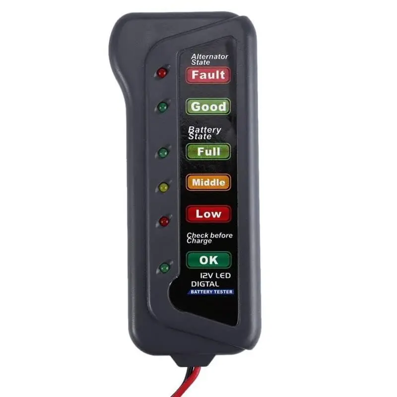 

Automobiles Mini Digital Battery 12v Alternator Tester with 6led Lights Display