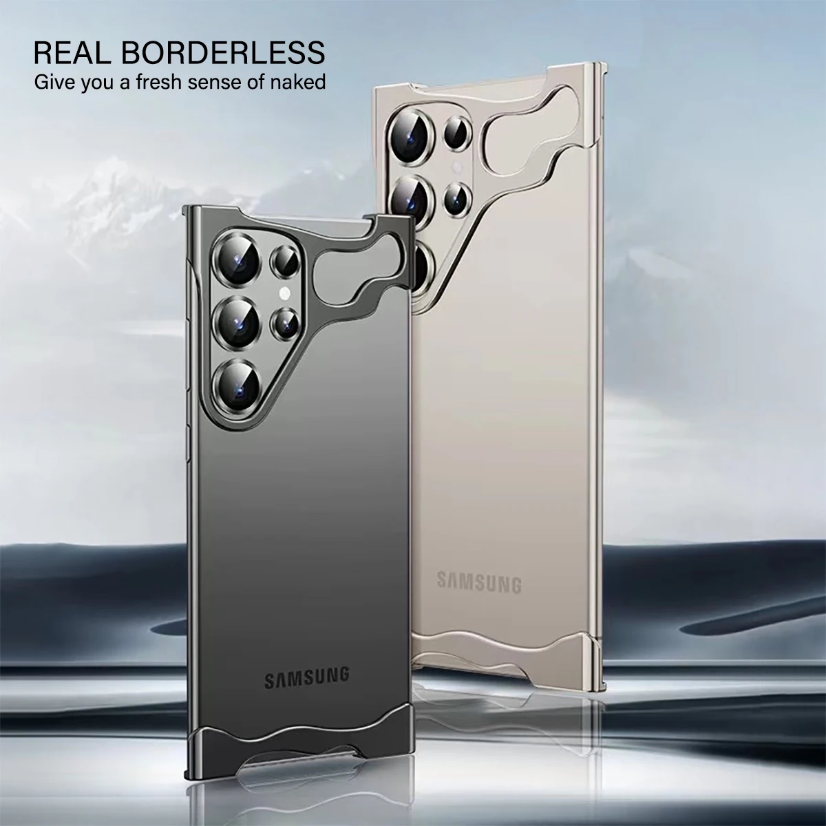 Coque de téléphone pare-chocs de luxe en alliage d'aluminium irrégulier, étui de protection antichoc en métal pour Samsung Galaxy S23 S24 Ultra Plus