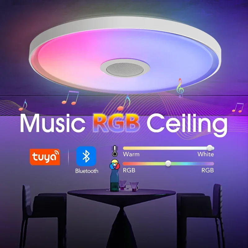 Ceiling Lamps Modern Music Light RGB Dimming 46CM 37CM 30CM Home Lighting Smart Ceiling Lights With Remote Control AC220V Led