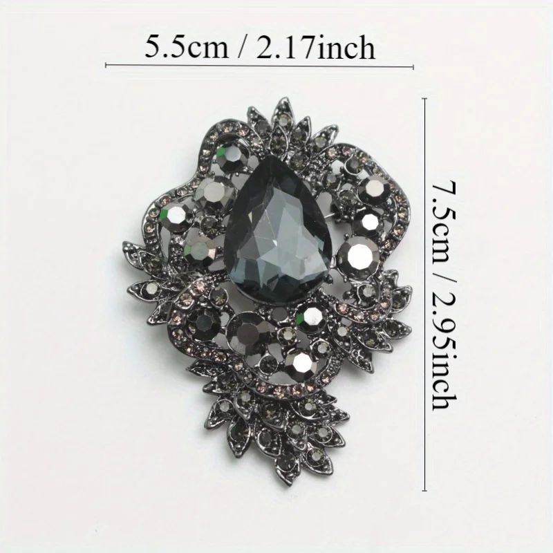 Fashion Design Light Luxury Style Rhinestone Pin Accessory Gift Unisex Fixed Decorative Pin Corsage