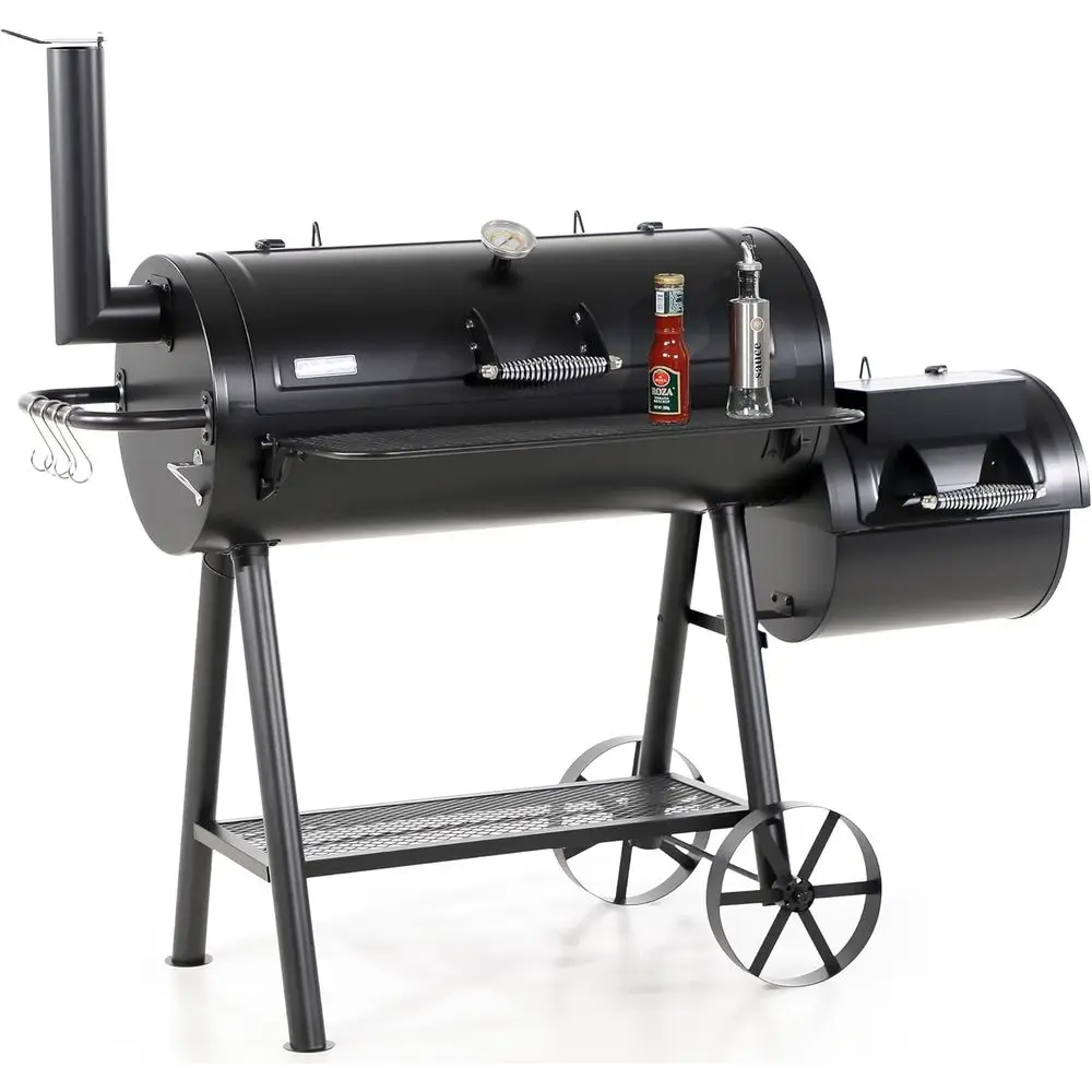 

Heavy Duty Outdoor Smoker,Extra Large Cooking Area(941 sq.in. in Total) Oset Smoker, Best Charcoal Smoker and Grill Combo or Out