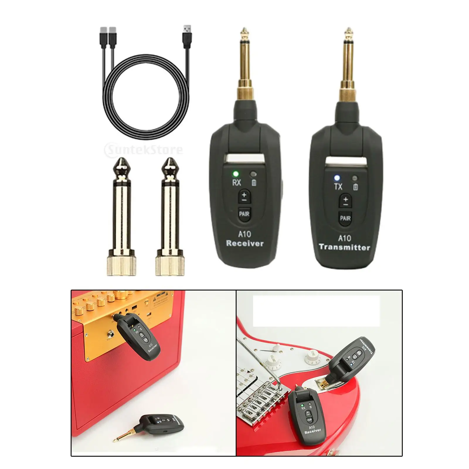 

Wireless Guitar System Electric Instruments Wireless Transmitter Receiver Guitar Amplifier for Acoustic Guitar Electric Bass