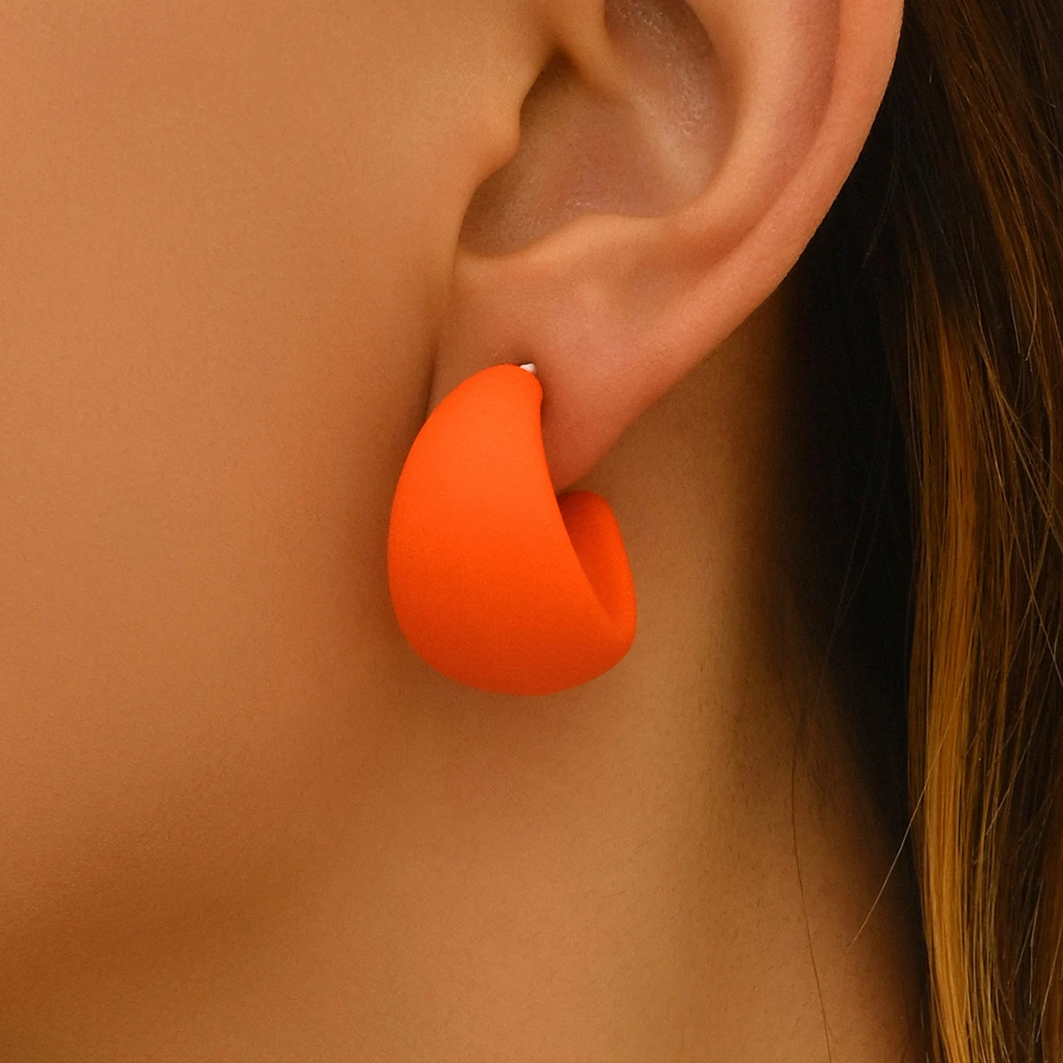 6PCS pendientes mujer Candy Color Acrylic Hoop Earrings for Women Simple Geometric Earrings Women Party Holiday Jewelry Gifts