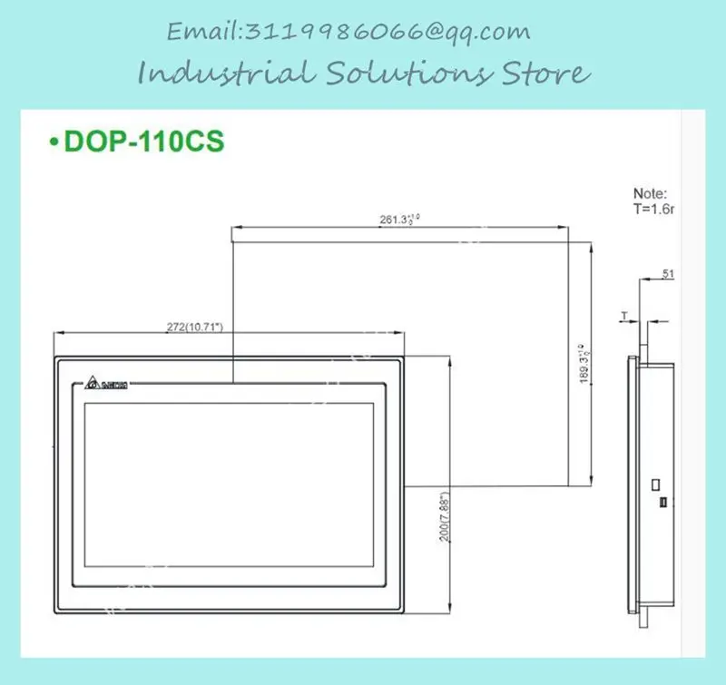 DOP-110CS DOP 110CS 10.1 Inch HMI Touch Panel RS-232 RS-485 RS-422 DC24V Interface New