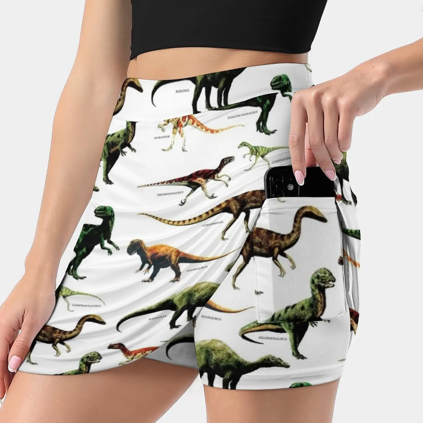 Dinosaur Species Vintage Retro 80S Dino Dinosaurs Korean Fashion Skirt Summer Skirts For Women Light Proof Trouser Skirt