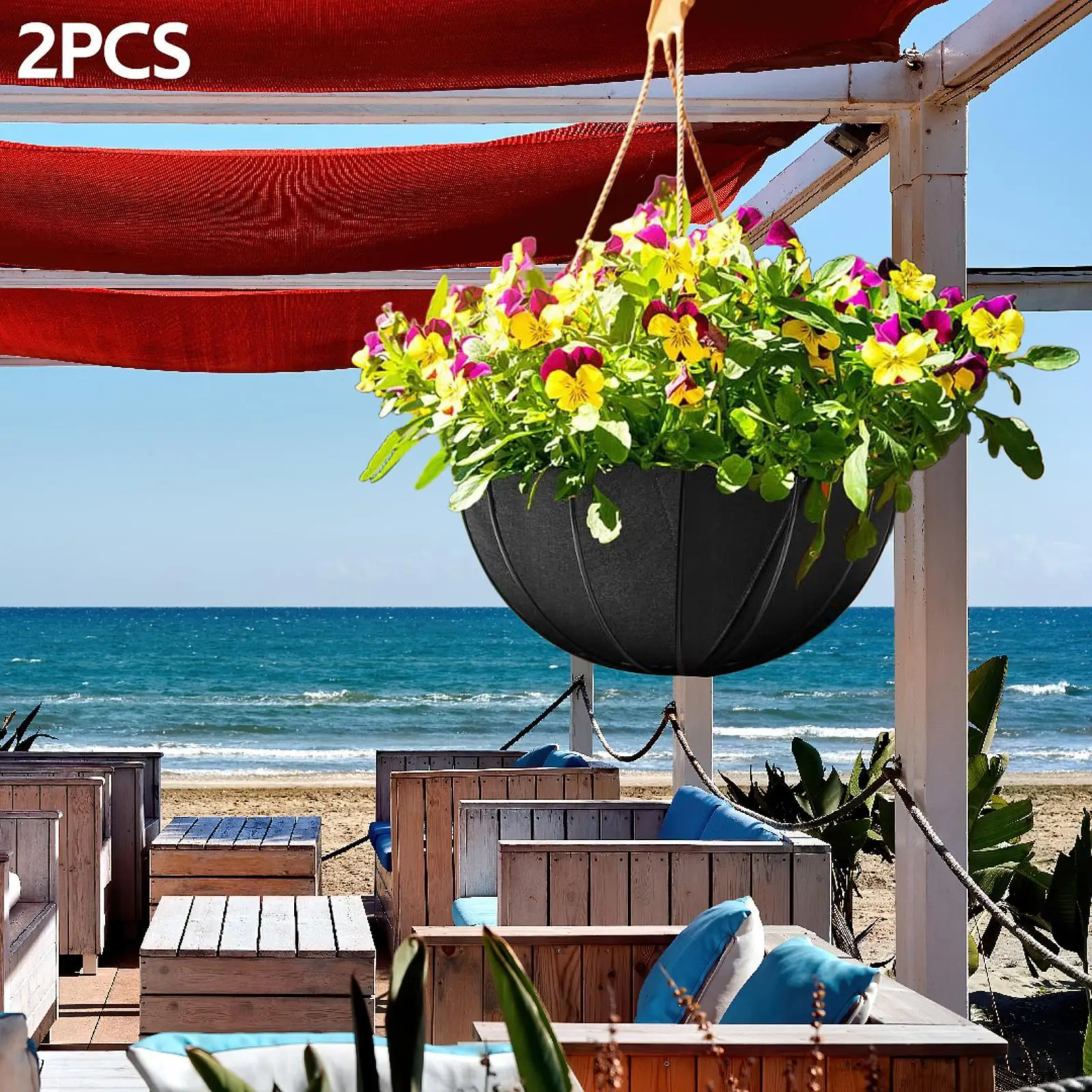 Felt Hanging Basket Liners for Garden Wall Planters Half Round Shape Breathable Water Absorbent Fabric Flower Pot Insert for