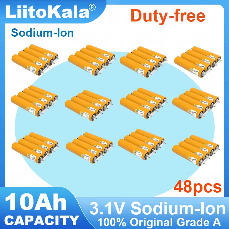 

48pcs 3.1V 10Ah Sodium-Ion battery 20c Resistant low,high temperature DIY 12V Inverter Electric Vehicle Travel Camping duty-free