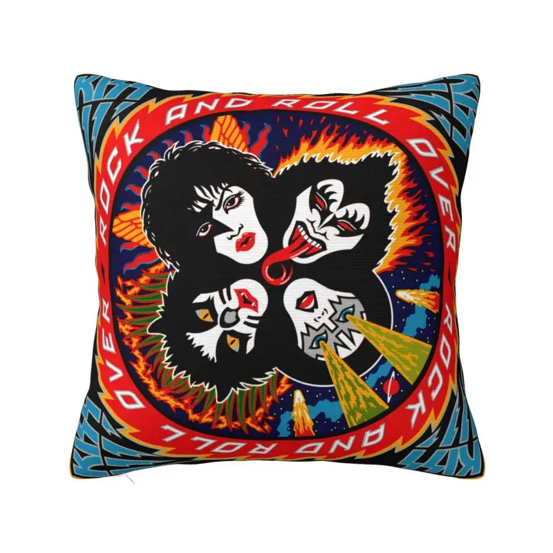 Custom Kiss Rock Roll Cushion Cover Gorgeous Metal Heavy Band Velvet Modern Pillow Cases