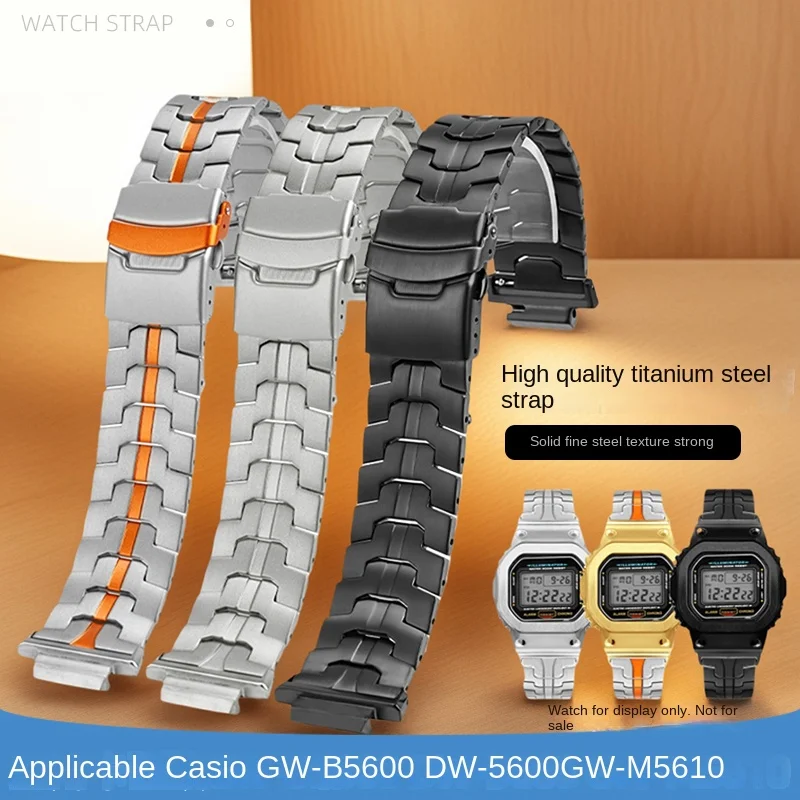 Titanium Metal Watch Band Strap For Casio G-SHOCK DW5600 GW-B5600 GW-M5610 GA-110/700 GM110 Modified Lightweight Bracelet black