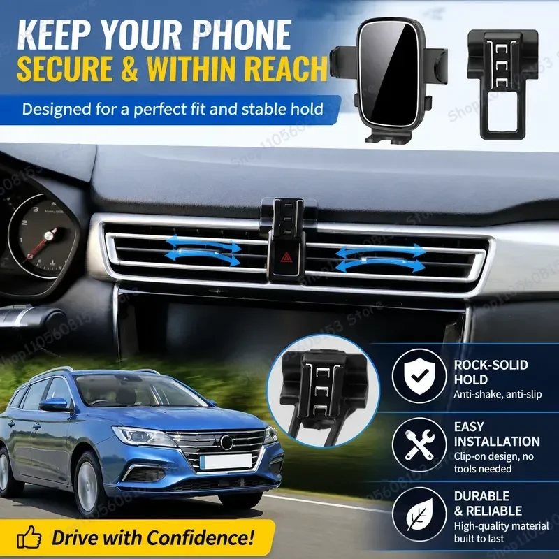 For ROEWE i5 MG5 2018 2019 2020 Car Phone Holder Clip Mount Adjustable Stable Dashboard Mount No Shake Screen Cradle Auto