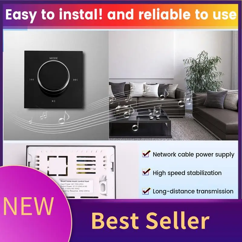 

M07K-86 Hi-Fi Professional Smart Wall-Mounted Stereo Background Music Controller Bluetooth Mini In-Wall Amplifier