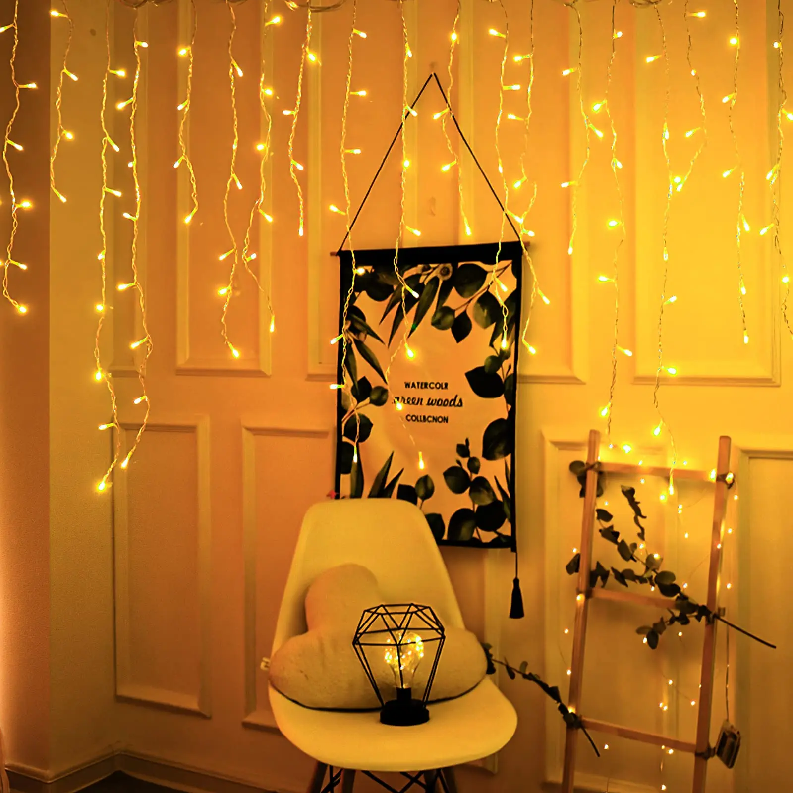

Christmas Solar Icicle Light Outdoor Waterproof Solar String Lights for Holiday Xmas House Porch Girls Bedroom Decor Fairy Light