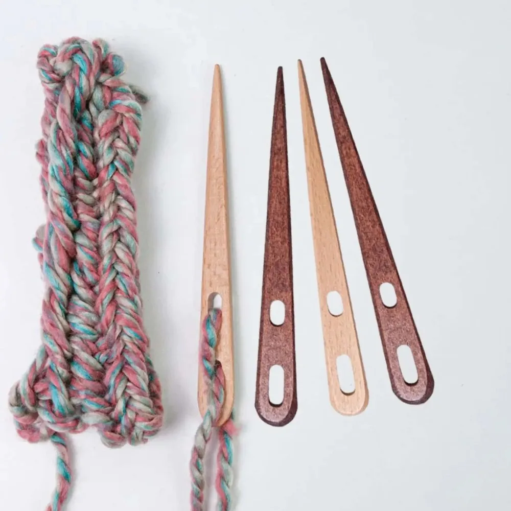 2/4Pcs DIY Large Eye Sewing Needle Needlework Tapestry Wooden Knitting Needle Set Crafts Crafting Projects