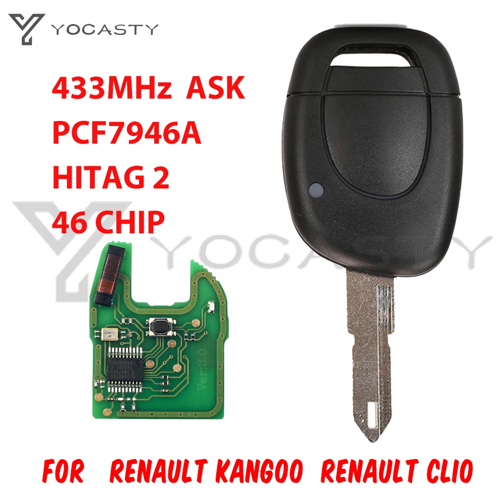 YOCASTY Remote Car KeyPCF7946A PCF7947A NE73 For Renault Clio Modus Kangoo Master Trafic Vauxhall Movano Vivaro Primastar