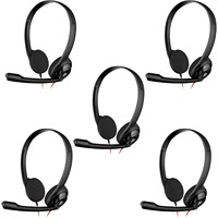 1/5 PCS NUBWO HW02 Call Center Computer Headset with Clear Chat Mic Lightweight on-Ear Wired Headset for MS Teams Skype Webinars
