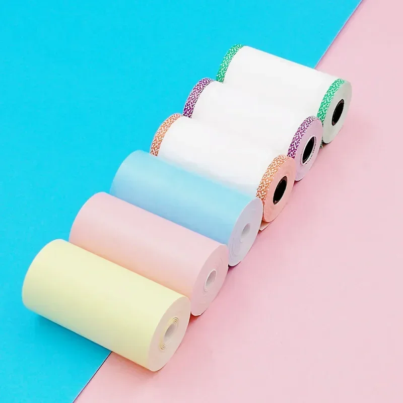 Rollos de papel de impresión de 57MM para Mini impresora, cámara de impresión instantánea para niños, etiqueta térmica, papel adhesivo autoadhesivo, impresión de notas fotográficas